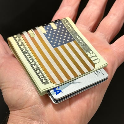 SPECIAL EDITION!!  Rustic Anodized American Flag on our VIPER™ Titanium Money Clip