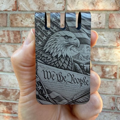 NEW!! VIPER&trade; Titanium Money Clip - We The People - on BLACK DIAMOND Finish